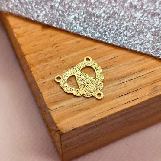 Vitela Gold Filled Corazon 15 mm  -  Paquete de 1 Unidades