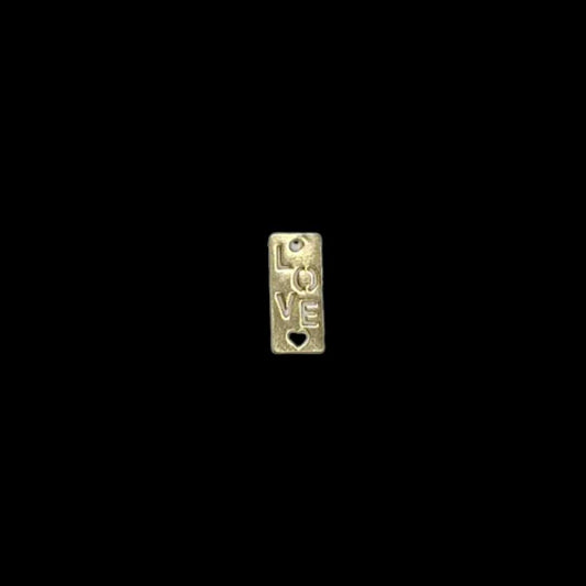 Colgante Rectangular Perforado Love  14 mm Gold Filled