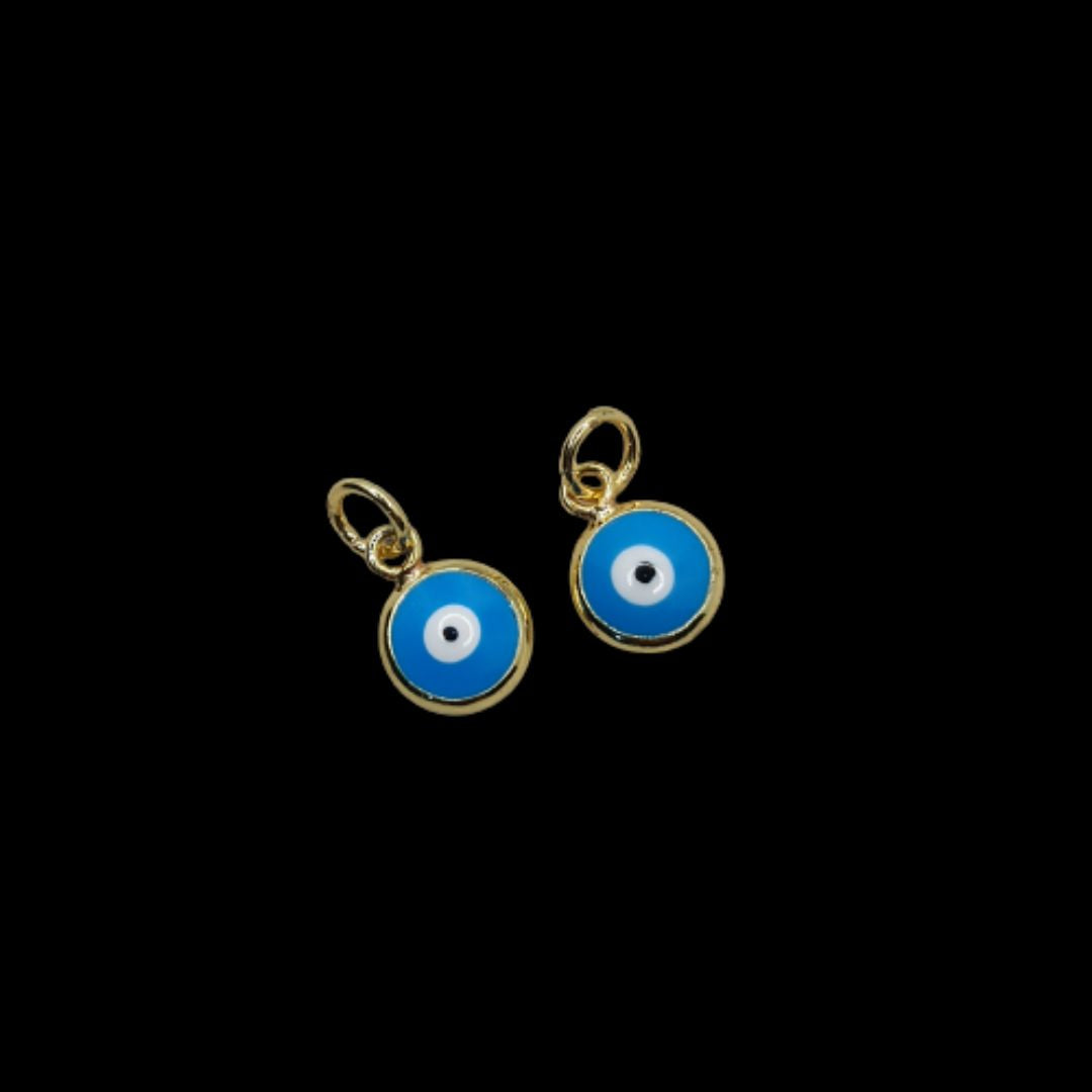 Dije Ojo Turco 6 mm redondo esmaltado Gold Filled