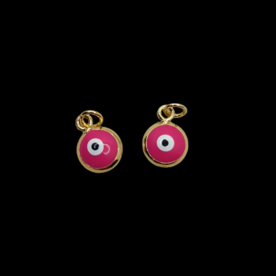 Dije Ojo Turco 6 mm redondo esmaltado Gold Filled