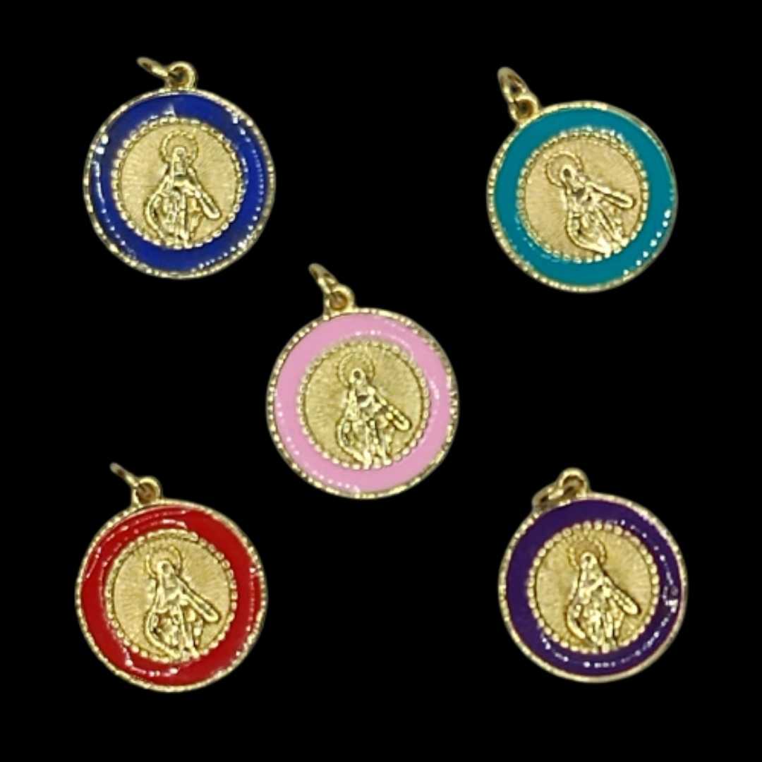 Dije La Milagrosa 20 mm Gold Filled Esmaltado 