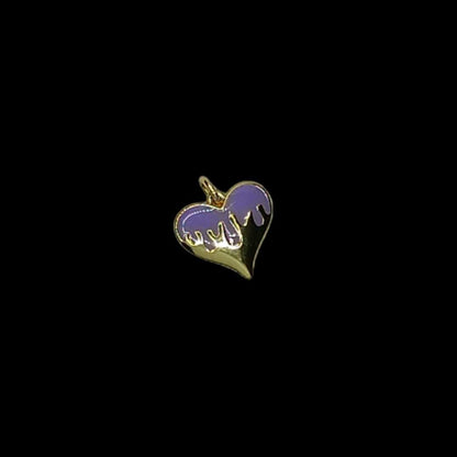 Dije Corazón Derramado 17 mm  Gold Filled Esmaltado